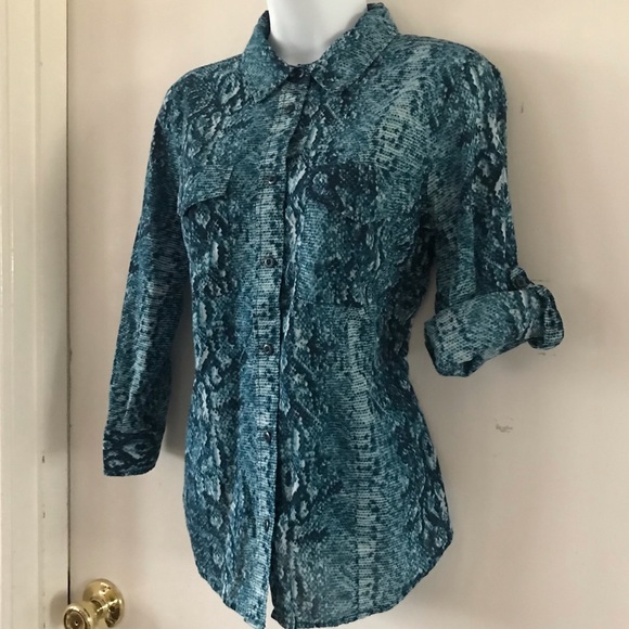 Zac&Rachel Blouse Shirt Snakeskin Print - Picture 3 of 10